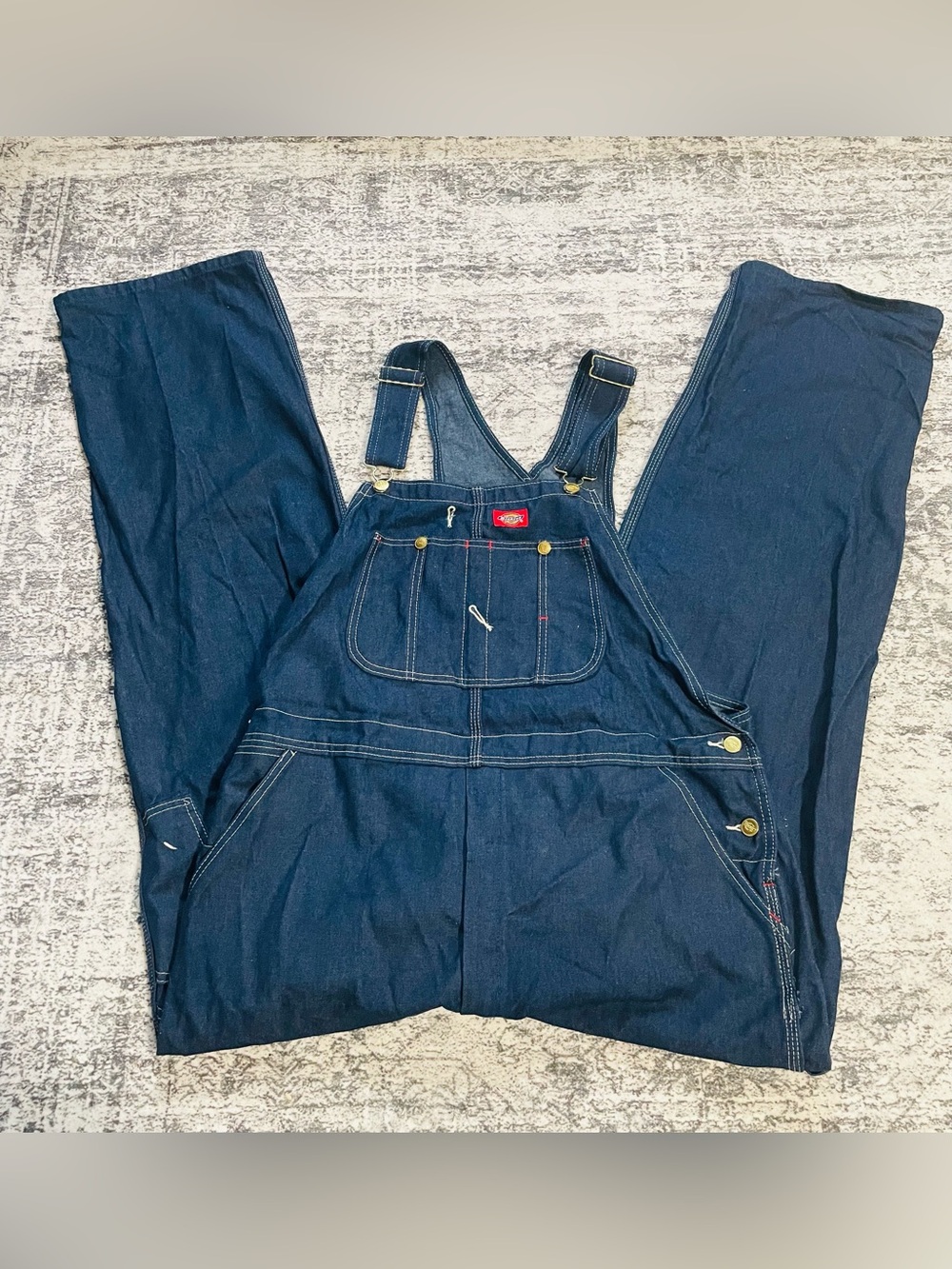 Dickies Navy Blue Denim Bib Overalls